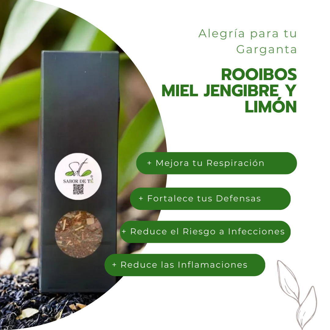 Rooibos Jengibre Limón con Miel - Alegría para tu Garganta