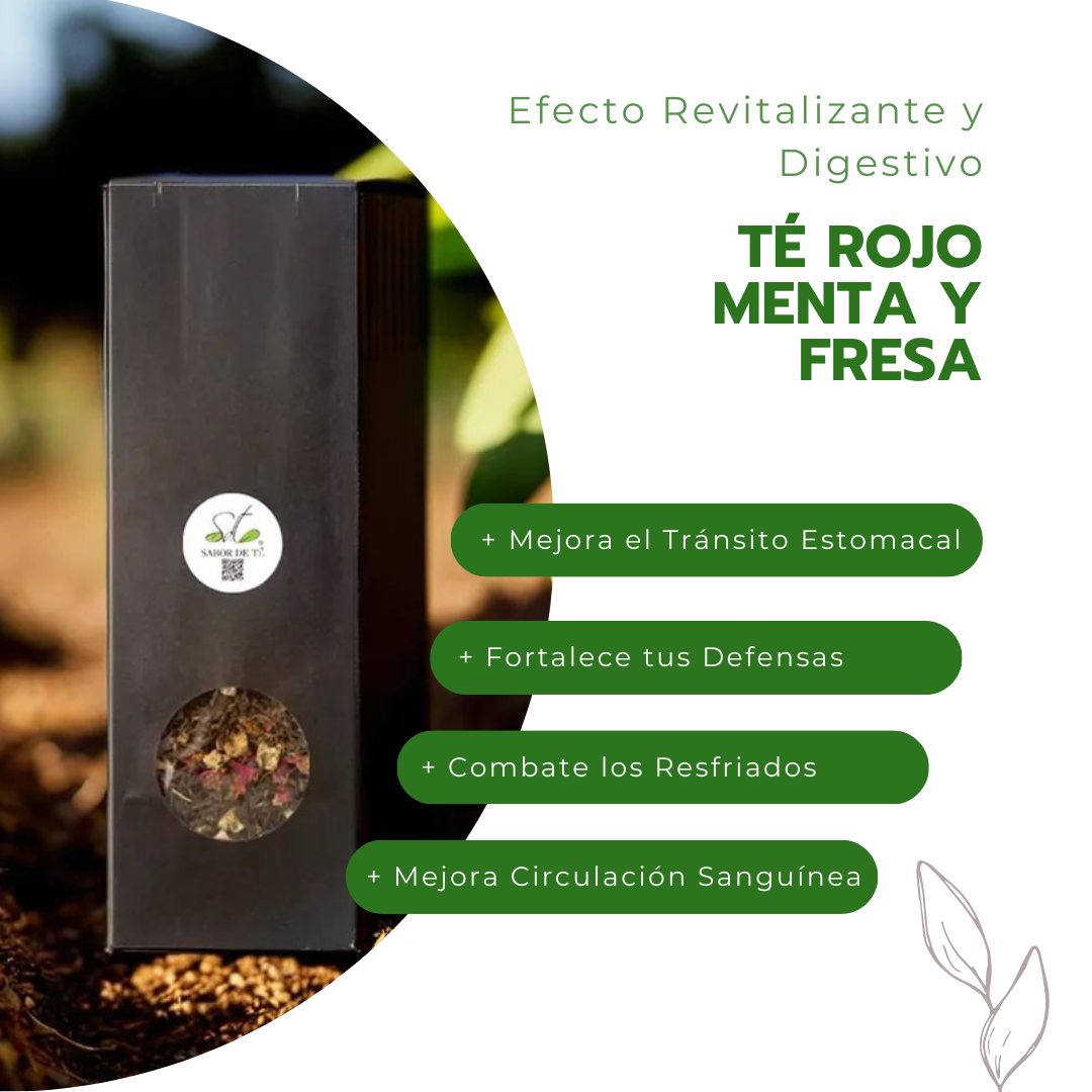 Té Rojo Menta y Fresa - Efecto Revitalizante y Digestivo