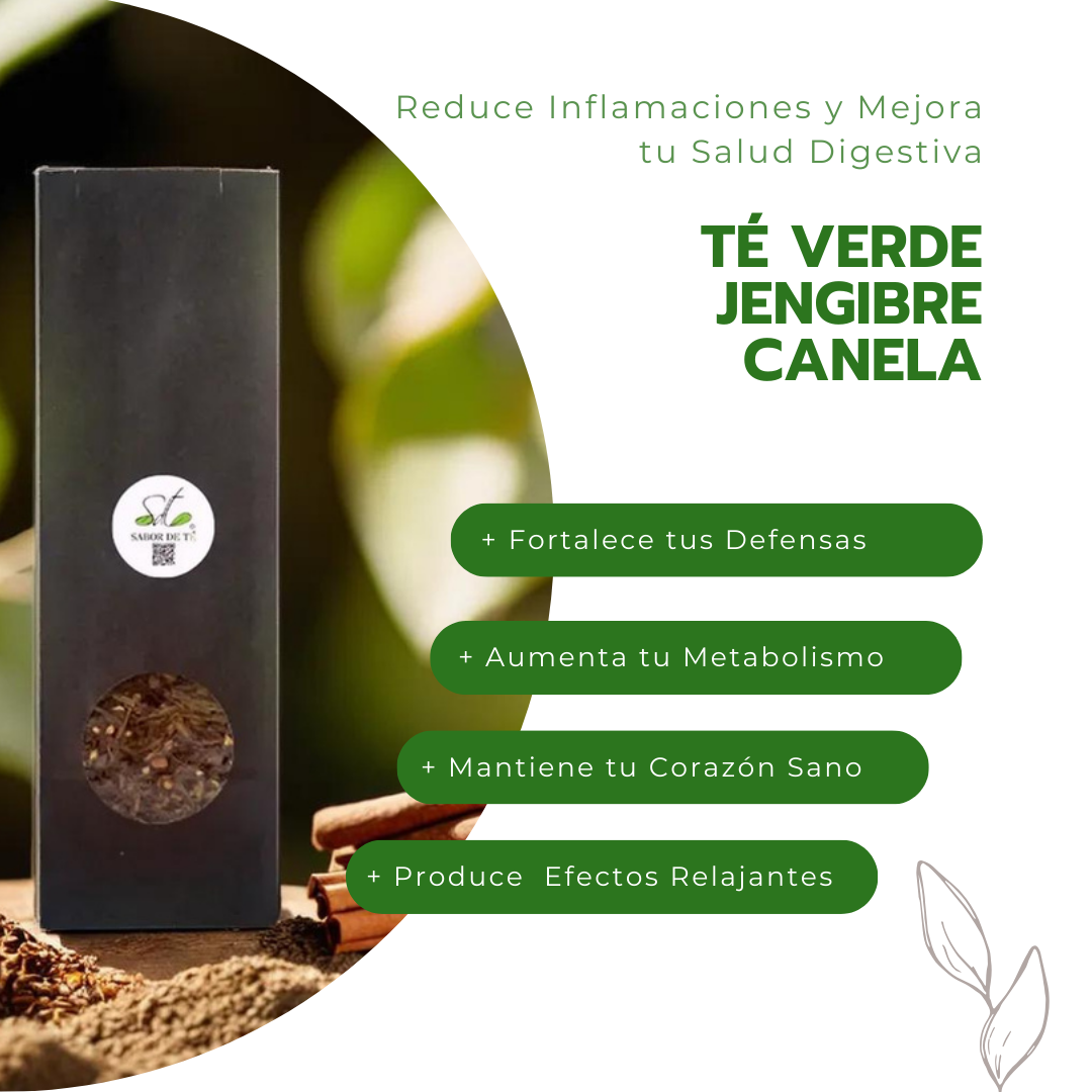 Té Verde Jengibre Canela - Reduce Inflamaciones y Mejora tu Salud Digestiva