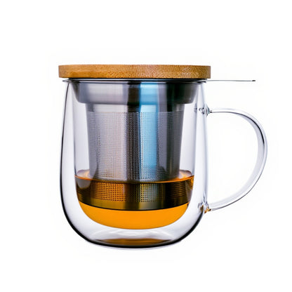 Taza Ritual de Vidrio Doble Pared (con Infusor Premium)