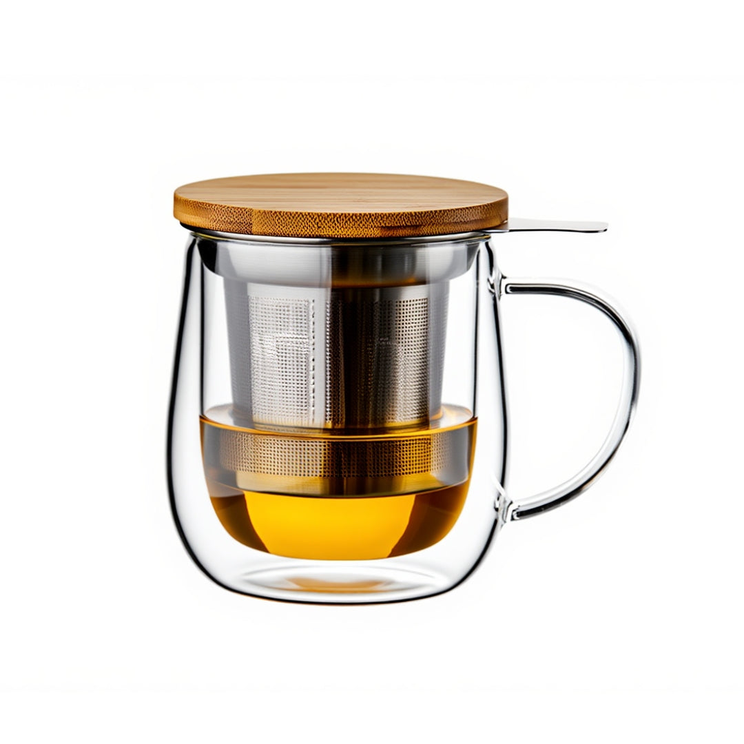 Taza Ritual de Vidrio Doble Pared (con Infusor Premium)