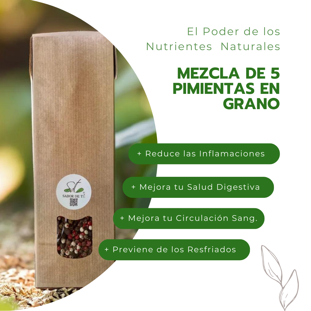 Mezcla de 5 Pimientas en Grano - El Poder de los Nutrientes en cada Grano