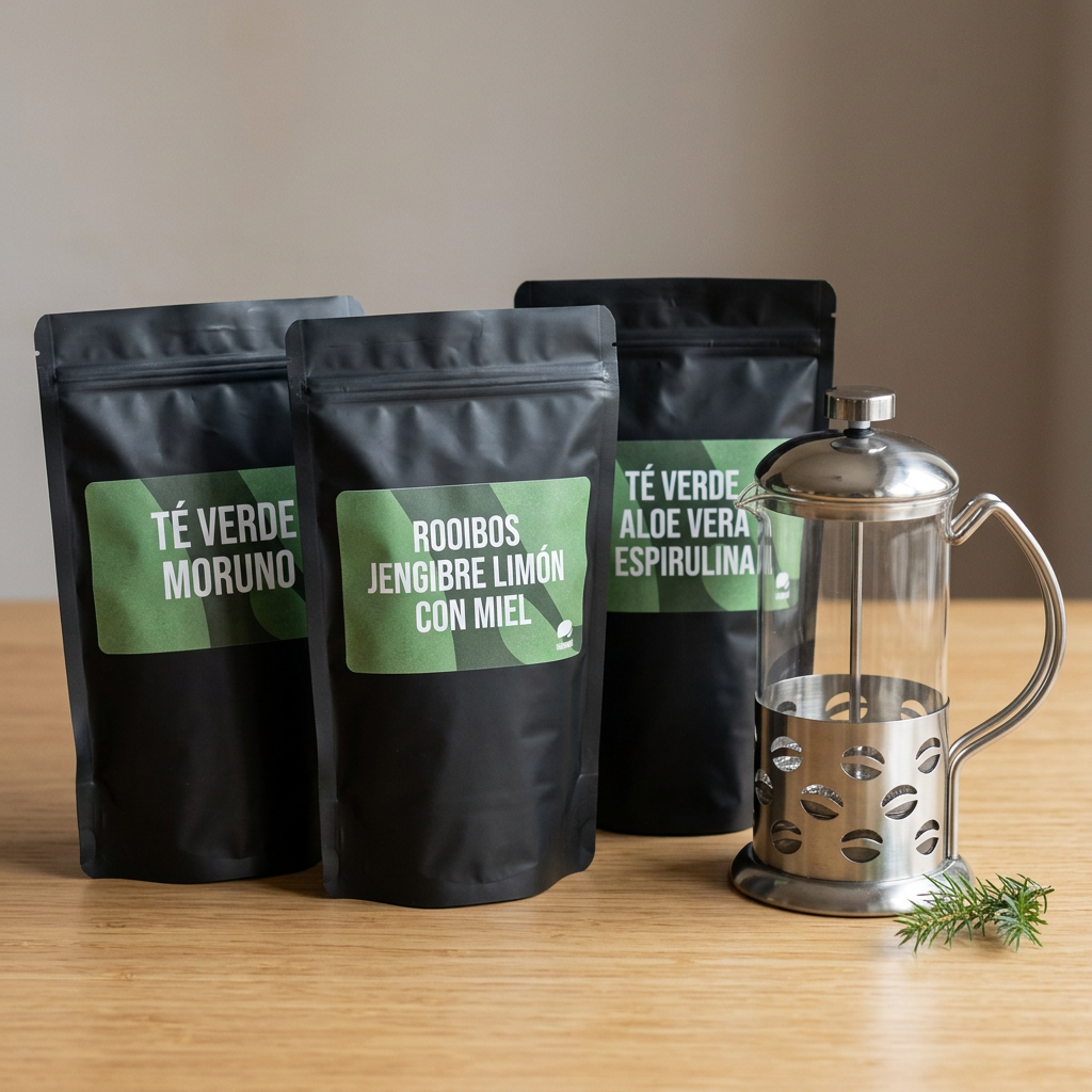 Pack regalo de Navidad Sabor de Té con tetera inox de 350 ml y 3 infusiones a granel