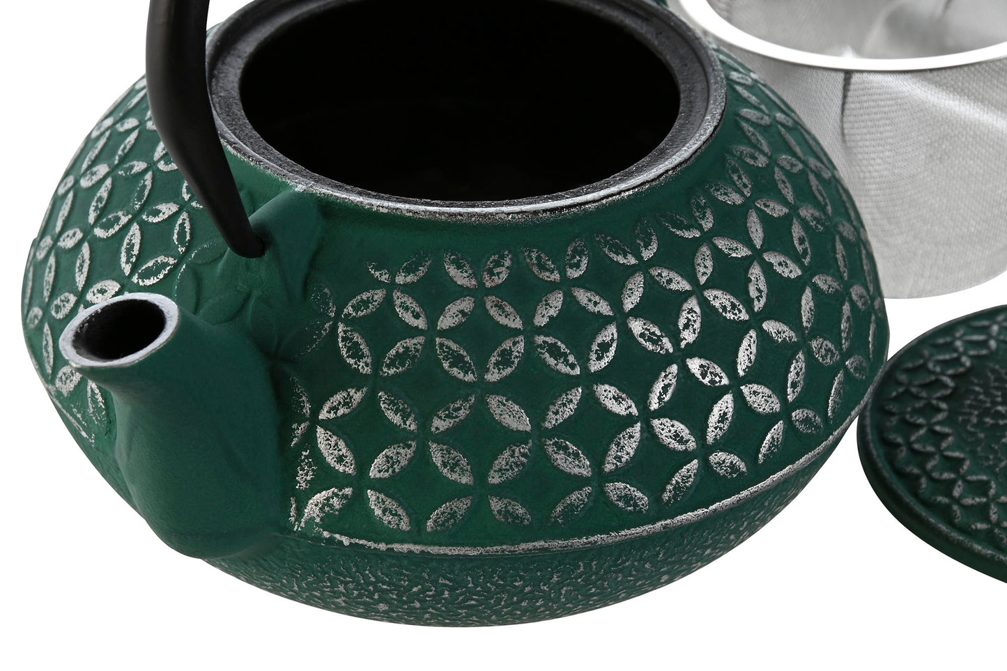 Tetera Hierro Colado Verde 900ml - Calor Prolongado, Al Estilo Japonés