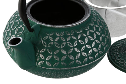 Tetera Hierro Colado Verde 900ml - Calor Prolongado, Al Estilo Japonés